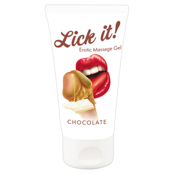 Lubrifiant et gel de massage végétalien comestible goût chocolat blanc 50ml 